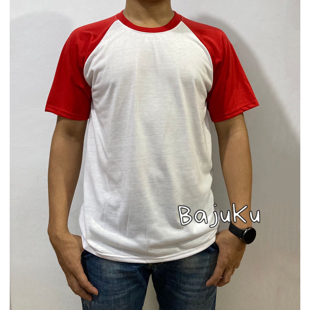 PROMO / Baju Merah Putih / oblong polos / raglan polos / Kaos Merah Putih / Raglan Merah Putih /