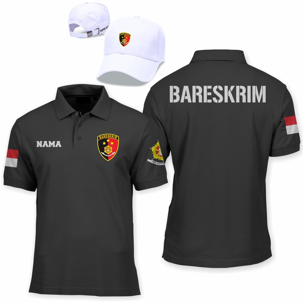 PROMO / KAOS POLO BARESKRIM GRATIS NAMA DAN MASKER - BAJU KERAH RESKRIM - BAJU KERAH POLISI POLRI