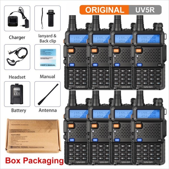 Sale Ht Baofeng Uv-5R Original 8 Watt Profesional Walkie Talkie