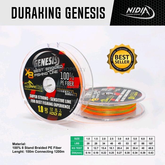 Promo Senar Pe Duraking Genesis X8 Multicolor Connecting 100-1000 Meter Cod