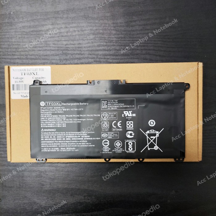 ORIGINAL BATERAI HP PAVILION 14-BF000 14-BF011TX 14-BF156TX TF03XL