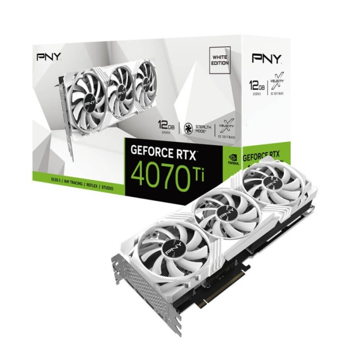 BISA GOSEND VGA PNY GEFORCE RTX 4070 TI VERTO 12GB DDR6 - TRIPLE FAN WHITE EDITION BEST SELLER
