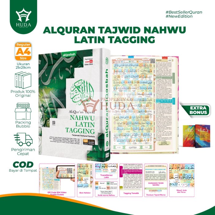 

[READY] AL-QURAN TAJWID NAHWU LATIN TERJEMAH PERHURUF PERKATA A4 BESAR TERLARIS