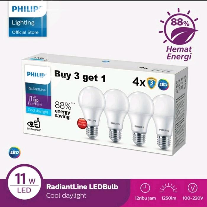 Lampu philip multipack 11 watt dan (5-7-9 watt) paket 4 pics lampu.