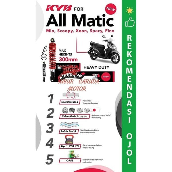 Shockbreaker Kayaba Heavy Duty OZ Semua Motor Matik