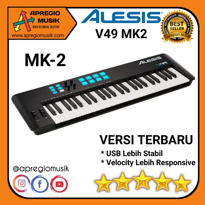 Alesis v49 v 49 midi controller with pad