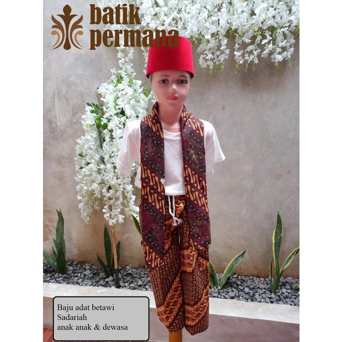 Baju adat betawi sadariah anak, betawi batik anak anak dan dewasa