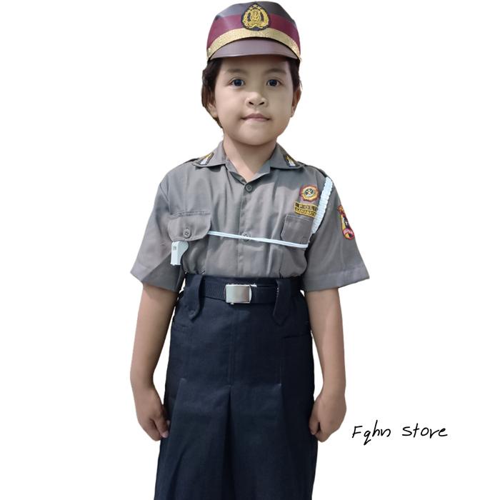 seragam profesi anak/Baju profesi anak/polisi sabhara cewek anak (Free Packing Kardus)