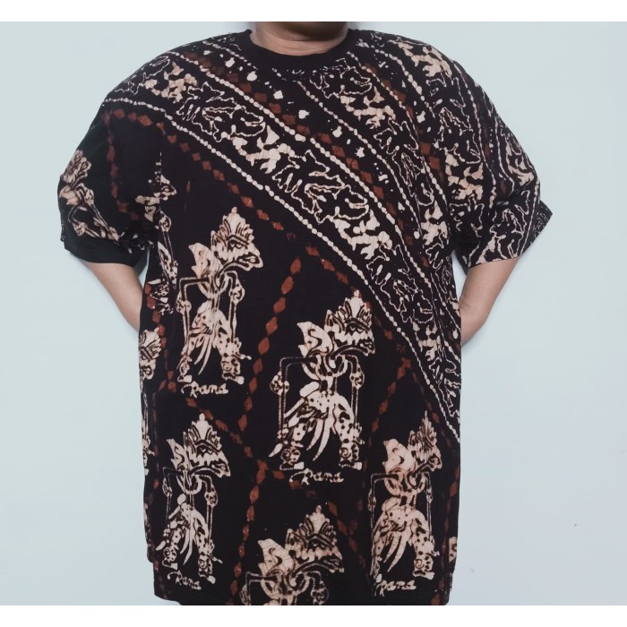 PRODUK TERBATAS KAOS PRIA MOTIF BATIK CAP TRADISIONAL SIZE XXXL (JUMBO)