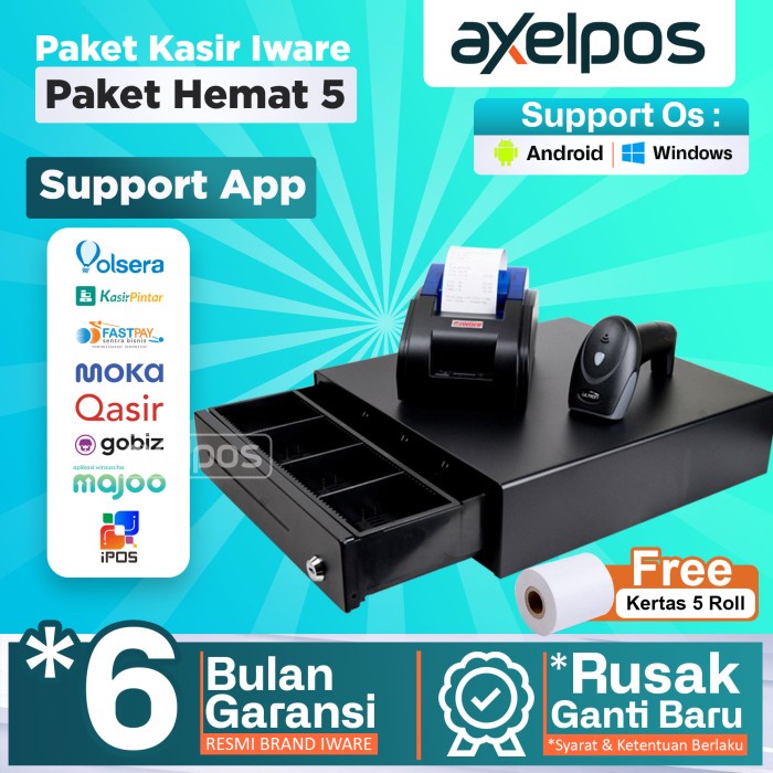Paket Alat Kasir Android / Printer Kasir / Laci Kasir /Scanner Barcode