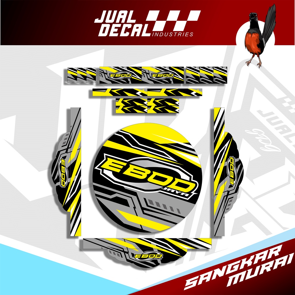 Sale Stiker Tebok Murai Decal Sangkar Burung EBOD Kandang Bulat Bisa Custom Desain diameter 60 50 55