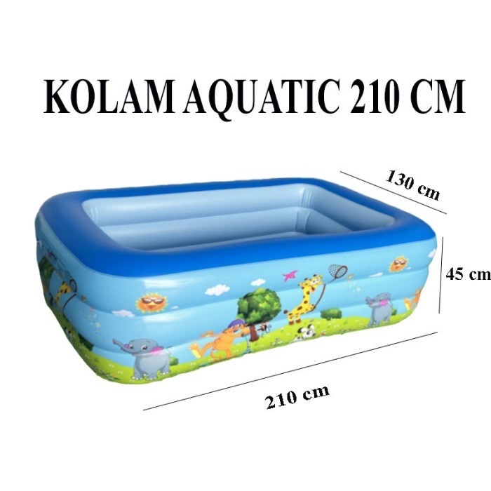Aquatic Kolam Renang Anak 210cm / Kolam Renang Anak Mandi Bola / Kolam Anak Karet Persegi / Kolam
