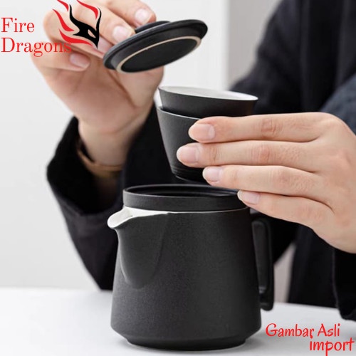 TEASET CINA KERAMIK HITAM TEKO FULL SET CANGKIR HITAM TEH SET CINA ORIGINAL QUALITY