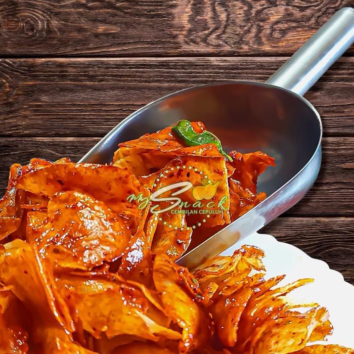 

PROMO PaHe Paket Hemat Keripik Singkong Sambal Tumis Cabe Asli Daun Jeruk Pedas Manis Balado & Rujak