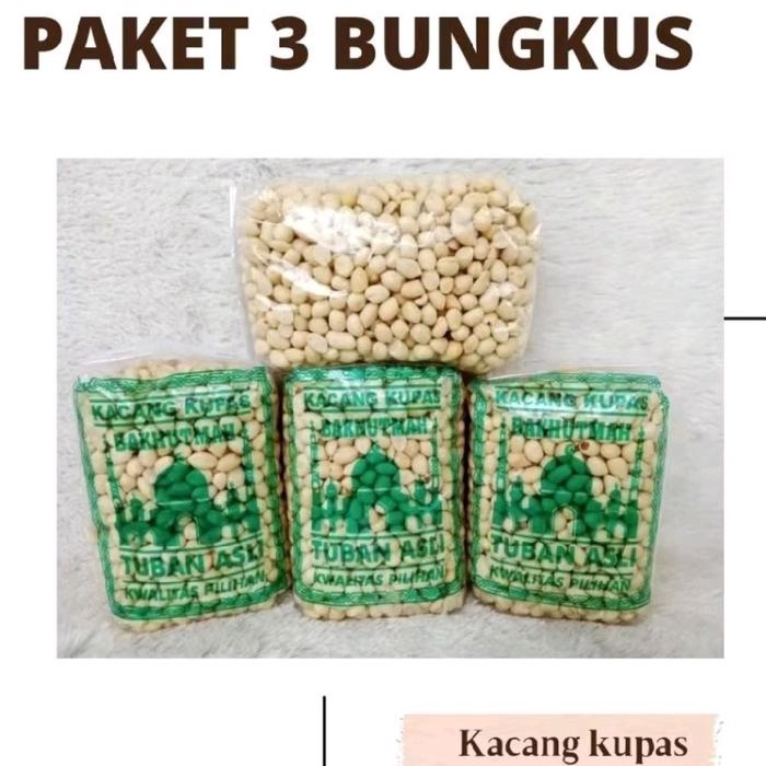 

paket 3 pcs kacang kupas kemasan 250 gram