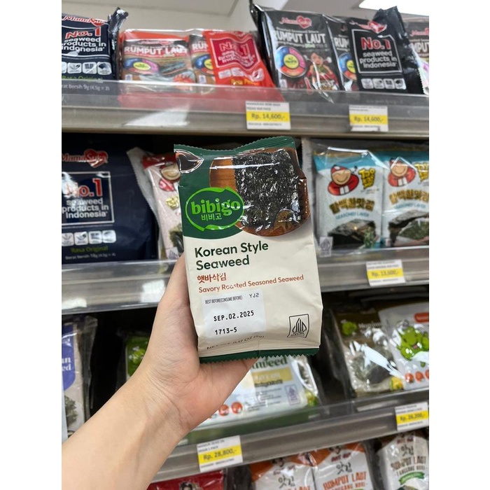 

BUY 2 GET 1 Cj Bibigo Savory Roasted Korean Seasoned Seaweed / Rumput Laut 5GR