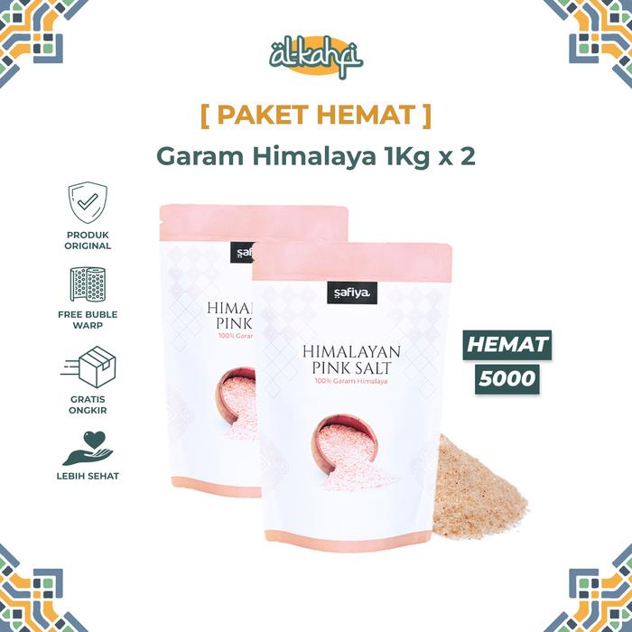 

[PAKET HEMAT] Garam Himalaya 1Kg x 2 Safiya Original Himalayan Salt