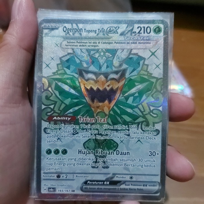 PREMIUM Ogerpon topeng teal EX SR pokemon kartu