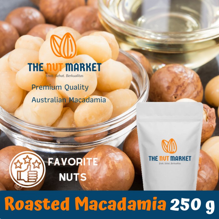 

ENAK! Macadamia Panggang (Roasted Macadamia Nuts) imported, 250 gram