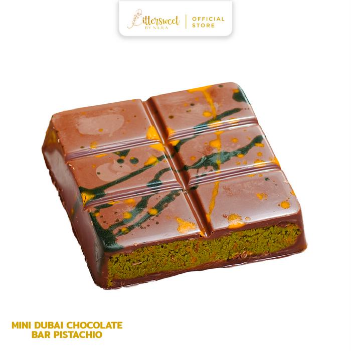

terbaru !!! pistachio chocolate dubai bar mini [ bittersweet by najla ] ready