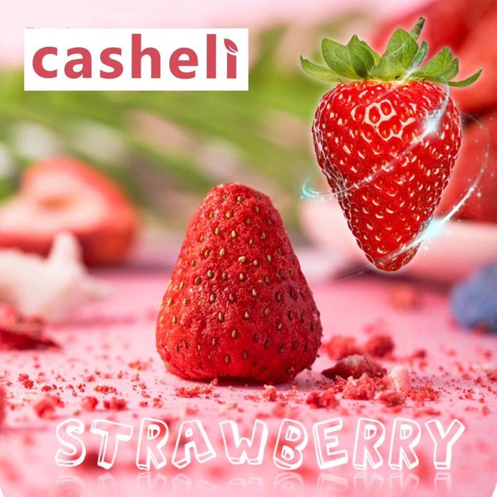 

terbaru !!! casheli stroberi crispy freeze-dried strawberry 50g food snacks cemilan manis stroberi