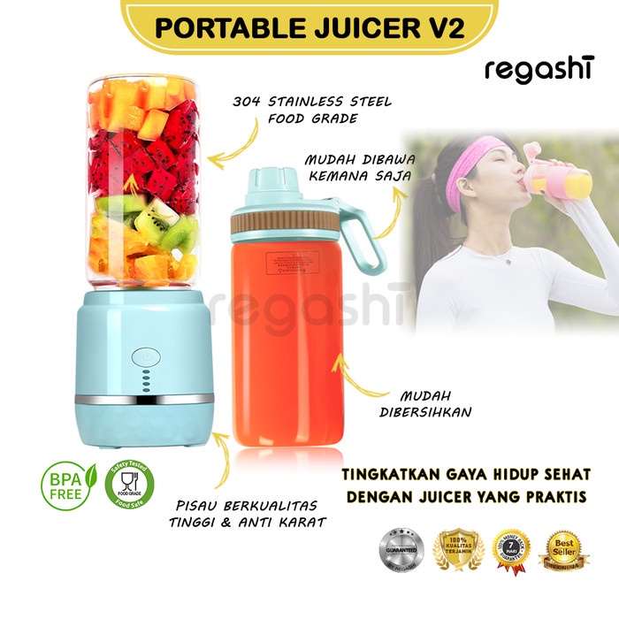 New  Portable Juicer Blender 500Ml 6 Mata Pisau Food Grade Sus 304