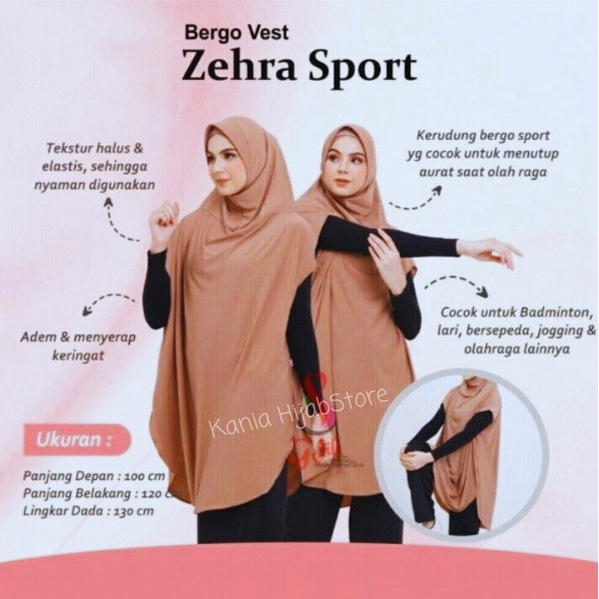 Best Seller Hijab / Jilbab Sport Syari Zehra / Jilbab Olahraga Syari Zehra Sport