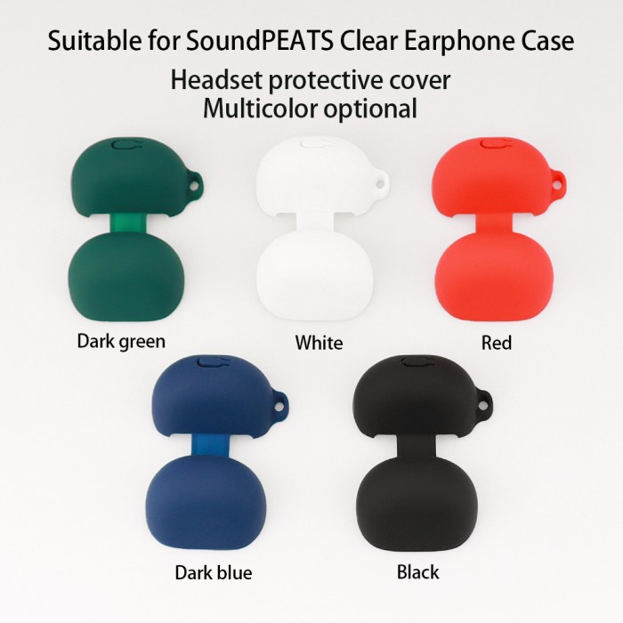 Case Casing Cover Silicone Protective SoundPEATS Clear TWS + Carabiner