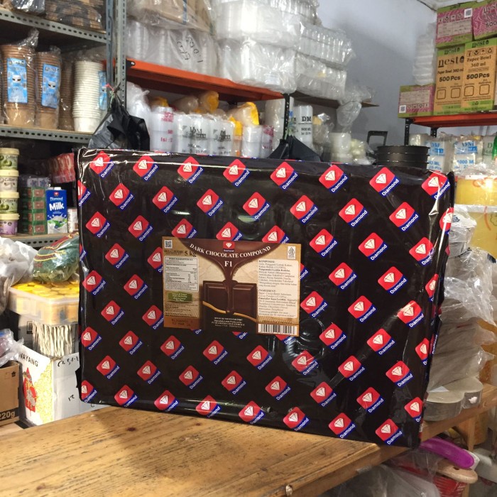 

DISKON COKLAT DARK COMPOUND DIAMOND 5KG COKLAT BLOK READYY