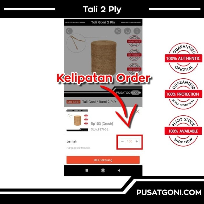 

(BestSeller) Tali Goni / Tali Rami 2 PLY 8100 meter Untuk kerajinan