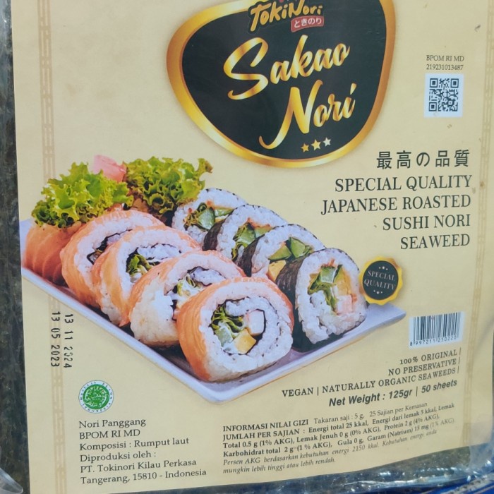 

Sakao Nori isi 50 pcs Lembar Rumput Laut Sushi BEST Halal
