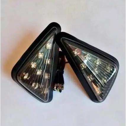 SEPASANG LAMPU SEN SEIN FAIRING BODY MOTOR LED MODEL SEGITIGA VARIASI GSX CBR R15 NINJA RR