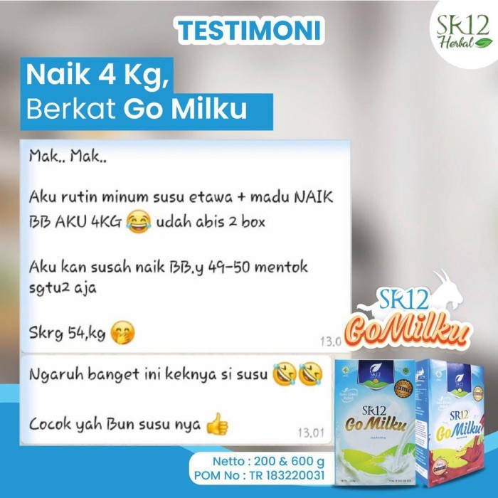 

(BestSeller) Go Milku Susu Penggemuk Badan Anak Penambah Berat Badan Susu Kambing Suplemen Tulang