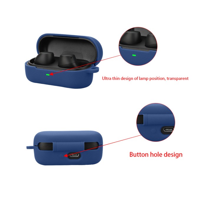 CaseCasingCoverSiliconeProtectiveSony Tws WF-C510 / WFC510 + Carabiner