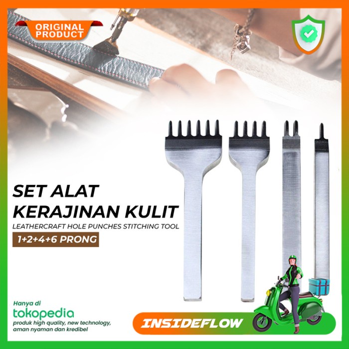 

Jual [READY] Stitching Hole Tools Punch Prong 4pcs Pembolong Jahit Kulit