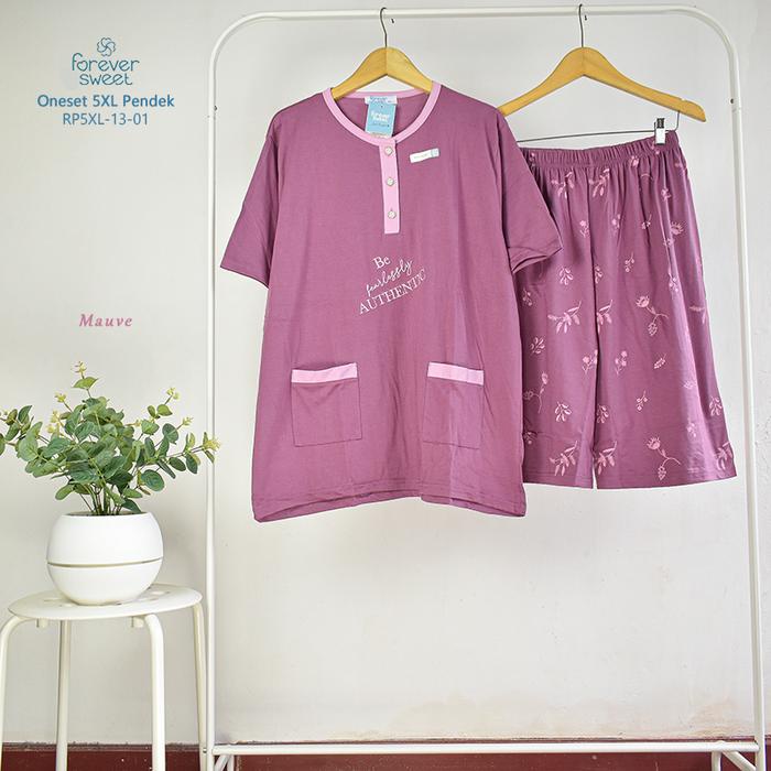 Forever Sweet Baju Tidur 5Xl Pendek Babydoll Set Piyama Jumbo Wanita