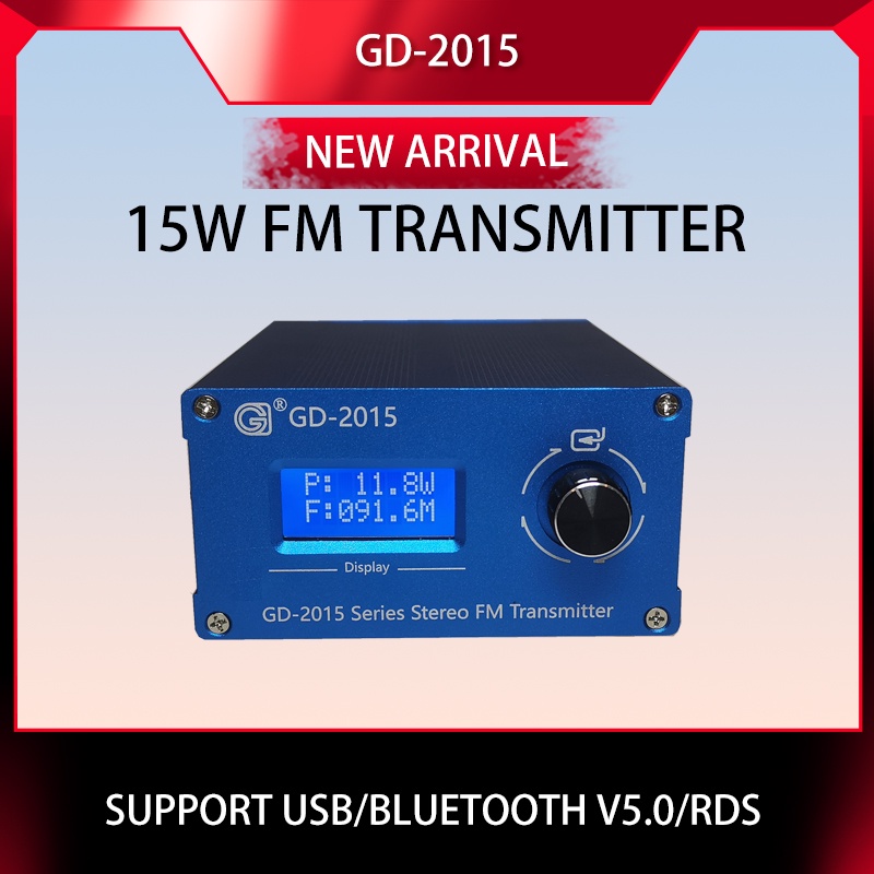 Gd-2015 15W Fm Transmitter Fm Radio Station Radio Broadcast Transmitter Qn Chip 76-108Mhz