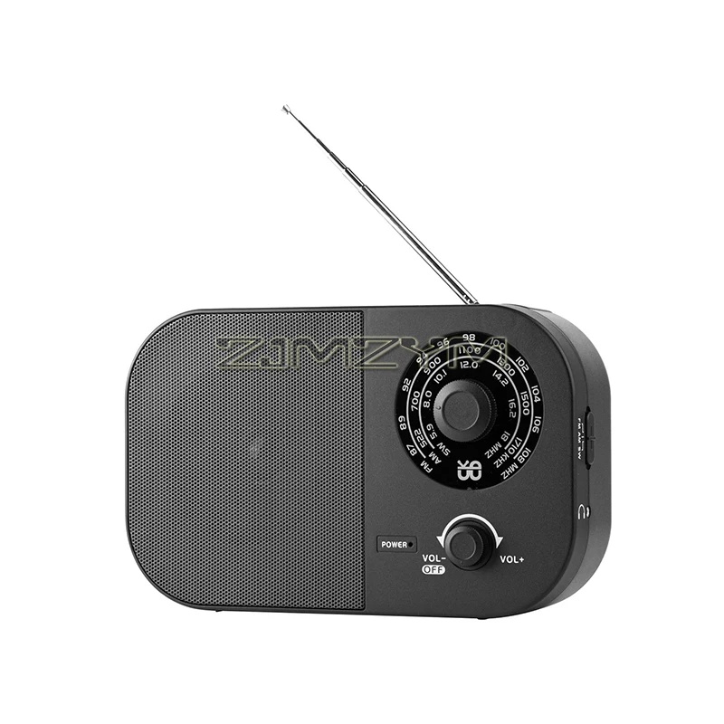 Am/Fm/Sw Desktop Radio, 3-Band, Ac Or Battery Operated With Big Speaker And Tuning Knob, 3.5Mm