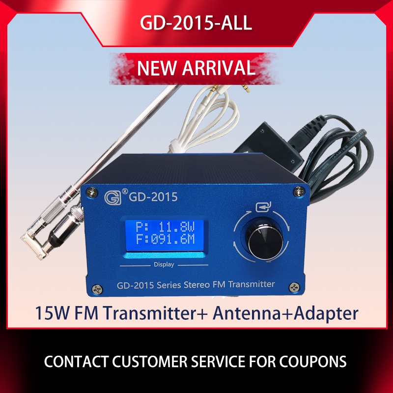 Gd-2015-All 15W Fm Transmitter Fm Radio Station Radio Broadcast Transmitter Qn Chip 76-108Mhz