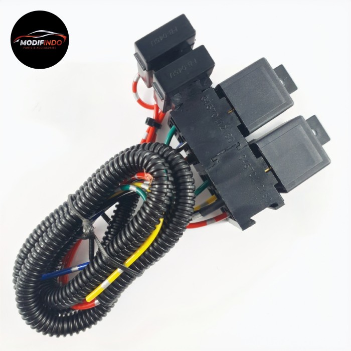 KABEL RELAY SET LAMPU TEMBAK / SOROT / LED MOBIL MOTOR 2 MODE HIGH LOW