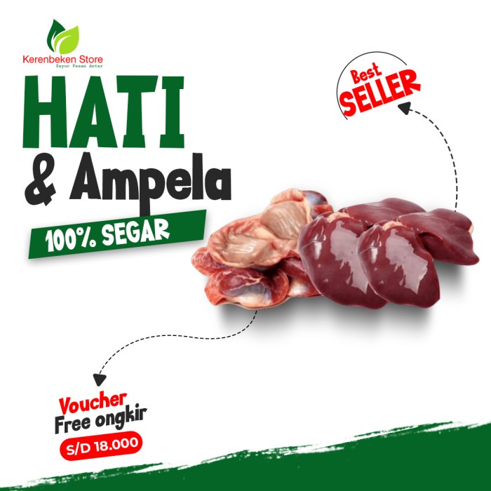 

ati dan Ampela Ayam per bungkus (isi 5 pasang)
