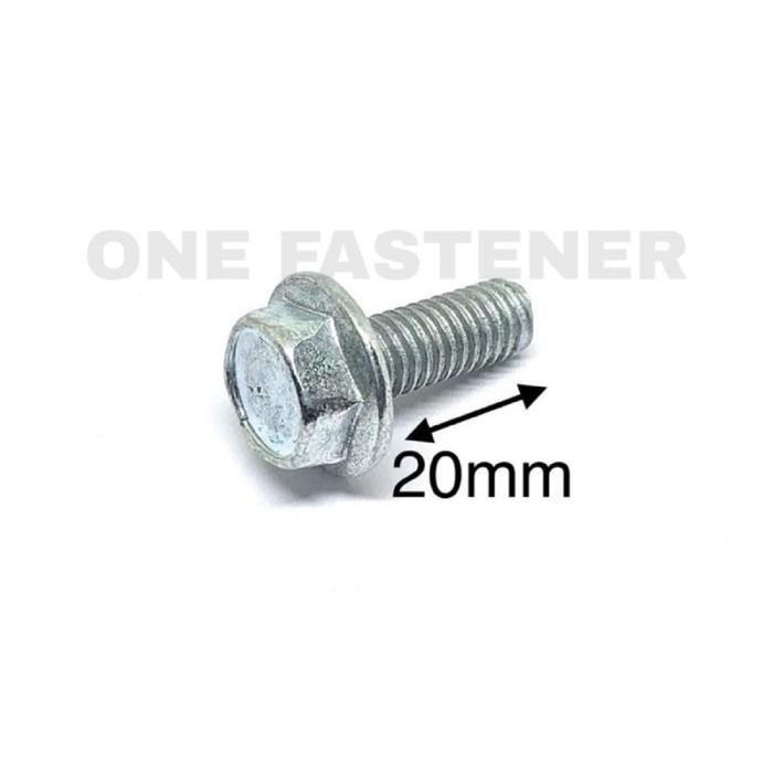 100 Pcs K10 Baut Flange Bolt M6x20 Putih Baut topi 10 panjang 2cm