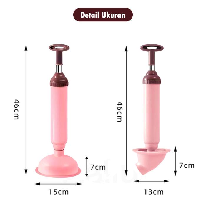 PREMIUM Pompa WC Mampet Drain Buster Penyedot WC Flexible Model Bulat Model Lancip Pompa Pendorong