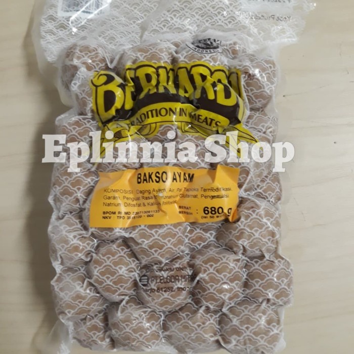 

Promo Terbatas Bernadi Bakso Ayam 680 Gr - 50 Biji Aman