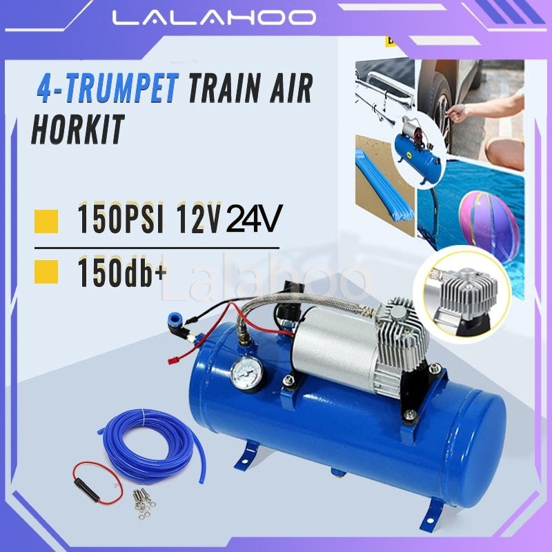 Tabung Kompresor Angin Otomatis 12V 24V air suspension compressor 150Psi Air Compressor Portable 6L