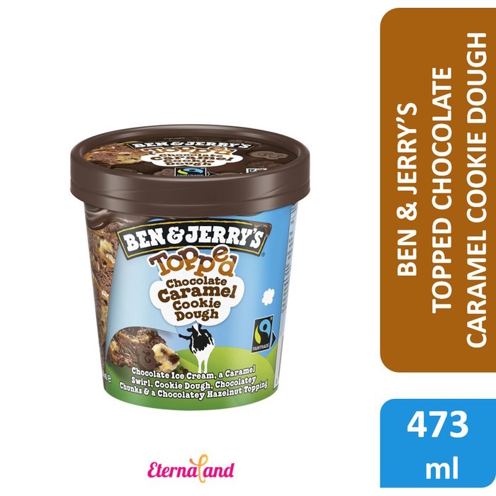 

Promo Terbatas Ben & Jerry Topped Chocolate Caramel Cookie Dough Ice Cream Aman