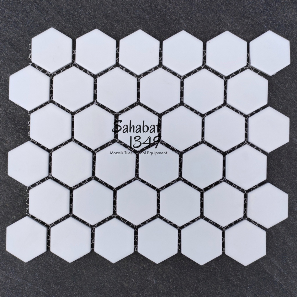 Mosaic Interior Dinding Type HEX 2 1010 Supreme Keramik Dinding Dapur Hexagonal Putih Doff AY0!