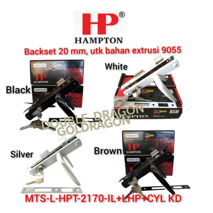 Ready Kunci Handle Set Hampton Pintu Aluminium Komplit