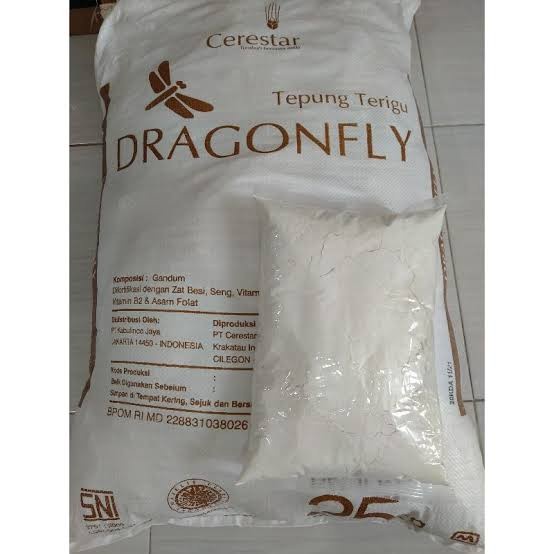 

terigu kemasan dragonfly 1kg bal an isi 25 pak