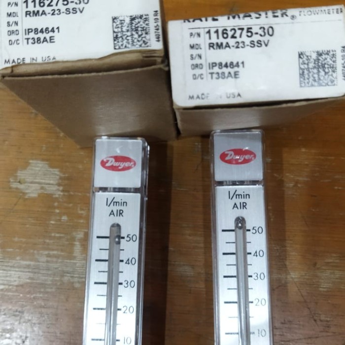 DWYER FLOW METER RMA -23-SSV- MASTER POLYCARBONATE TERLARIS